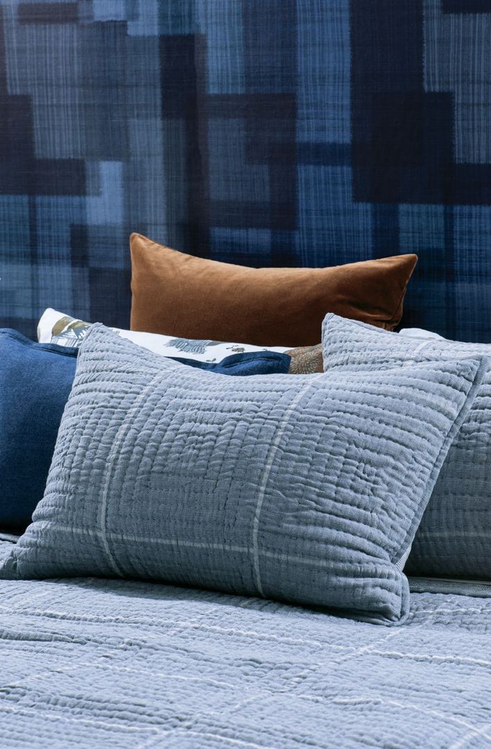 Bianca Lorenne - Quadrato  Bedspread - Pillowcase and Eurocase Sold Separately - Denim Blue image 5
